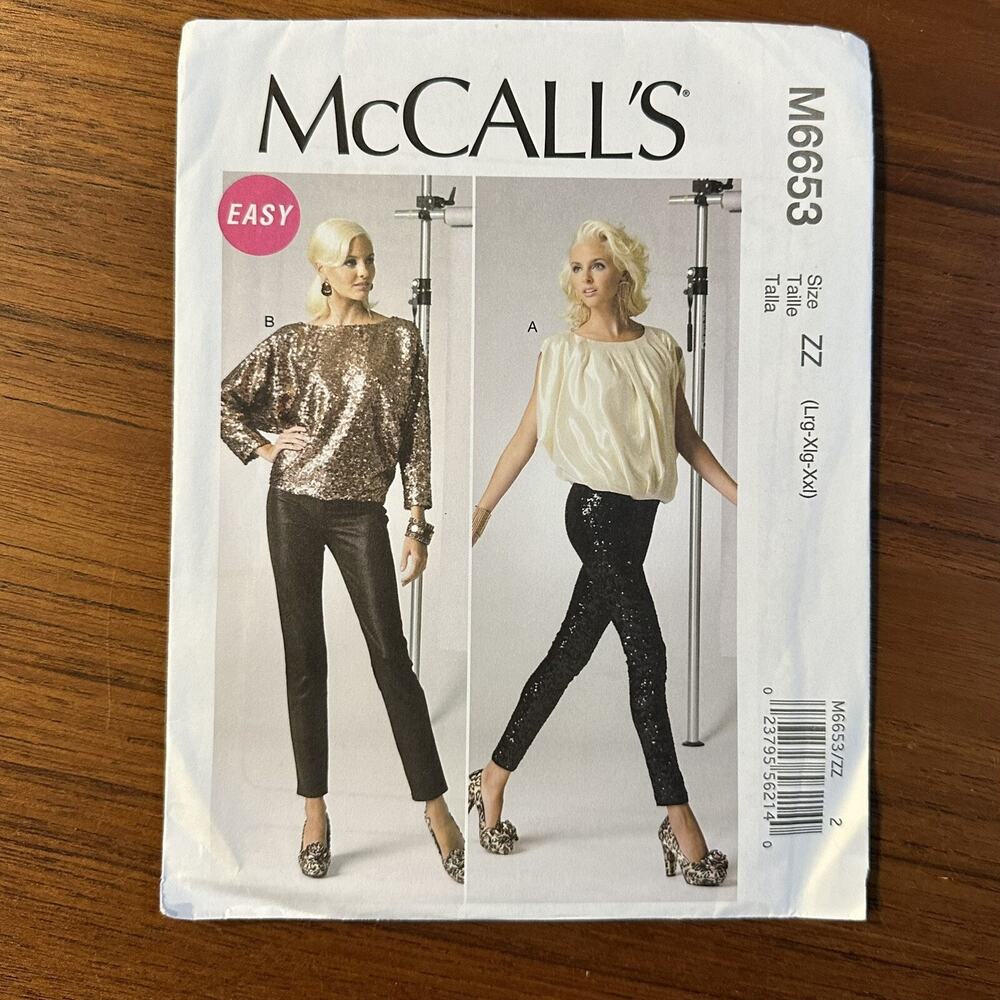 NEW McCall’s Pattern #M6653 Misses Top Blouse sz L-XXL